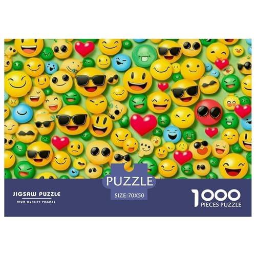 Puzzle Lächendes Gesicht Mit 1000 Teilen Für Erwachsene,Buntscheckiges Muster Anspruchsvolles Spielzeug Lernspiel Spielzeug Geschenk Home-Dekoration 70x50cm/1000pcs von YYVKPMLXC
