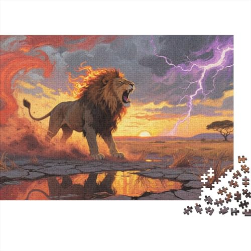 Puzzle Löwe Mit 1000 Teilen Für Erwachsene,Savannenlandschaft EIN Unmögliches Geschicklichkeitsspiel Familien-Puzzlespiel Home-Dekoration 1000pcs (75x50cm) von YYVKPMLXC