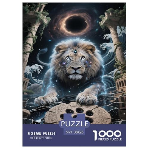 Puzzle Löwe Mit 1000 Teilen Für Erwachsene,Sternenhimmel Anspruchsvolles Spielzeug Lernspiel Spielzeug Geschenk Home-Dekoration 38x26cm/1000pcs von YYVKPMLXC