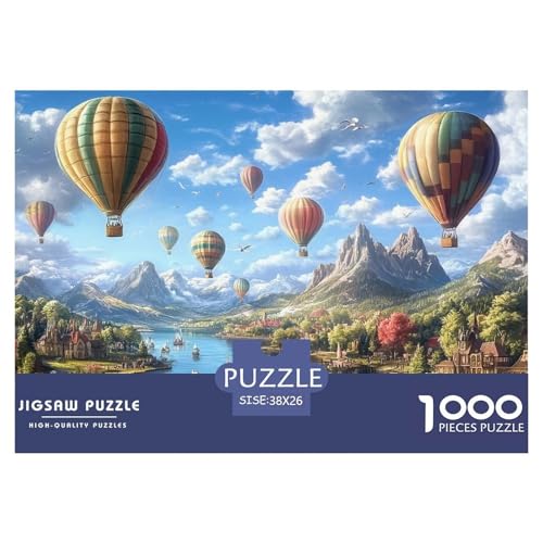 Puzzle Luftballon Mit 1000 Teilen Für Erwachsene,Fliegendes Abenteuer Anspruchsvolles Spielzeug Lernspiel Spielzeug Geschenk Home-Dekoration 38x26cm/1000pcs von YYVKPMLXC