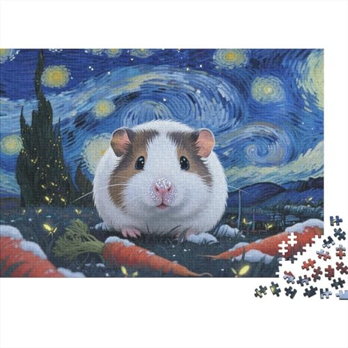 Puzzle Meerschweinchen Aus 1000 Stücken Für Erwachsene,Sternen Karottenfeld EIN Unmögliches Geschicklichkeitsspiel, Lernspiel Spielzeug Geschenk Home-Dekoration 1000pcs (75x50cm) von YYVKPMLXC
