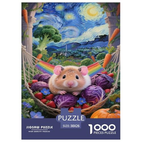 Puzzle Meerschweinchen Mit 1000 Teilen Für Erwachsene,Fantastisches pastorales Anspruchsvolles Spielzeug Lernspiel Spielzeug Geschenk Home-Dekoration 38x26cm/1000pcs von YYVKPMLXC