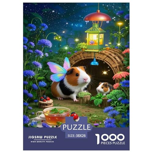 Puzzle Meerschweinchen Mit 1000 Teilen Für Erwachsene,Lila Blume Anspruchsvolles Spielzeug Intelligenz-Puzzle Home-Dekoration 38x26cm/1000pcs von YYVKPMLXC