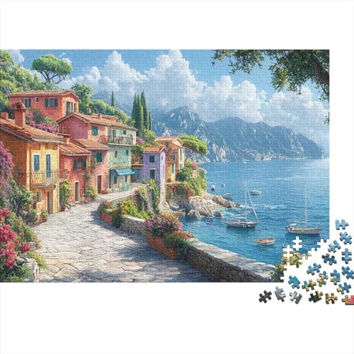 Puzzle Mit 1000 Teilen Für Erwachsene Comer See Anspruchsvolles Spielzeug Küstenort Formpuzzel Lernspiel Spielzeug Geschenk Home-Dekoration 1000pcs (75x50cm) von YYVKPMLXC