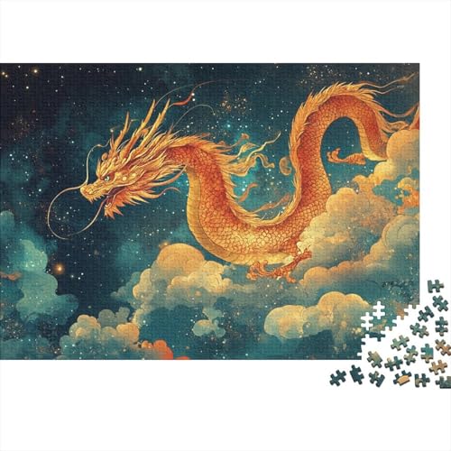 Puzzle Mit 1000 Teilen Für Erwachsene Drache Herausforderungsspielzeug Sternengeleuchteter Himmel Figurenpuzzle Lernspiel Spielzeug Geschenk Home-Dekoration 1000pcs (75x50cm) von YYVKPMLXC