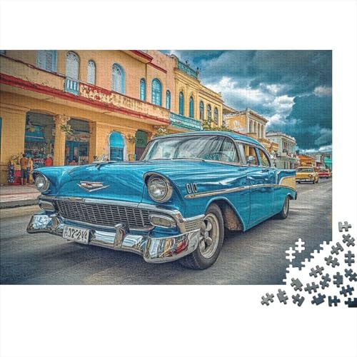 Puzzle Mit 1000 Teilen Für Erwachsene Oldtimer Limousine Herausforderungsspielzeug Oldtimer Figurenpuzzle Lernspiel Spielzeug Geschenk Home-Dekoration 1000pcs (75x50cm) von YYVKPMLXC