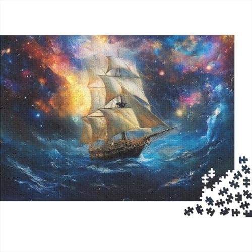 Puzzle Mit 1000 Teilen Für Erwachsene Segelboot Herausforderungsspielzeug Sternenhimmel Formpuzzel Familien-Puzzlespiel Home-Dekoration 1000pcs (75x50cm) von YYVKPMLXC