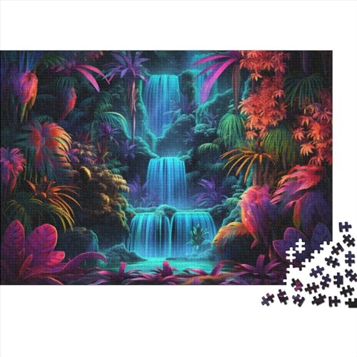 Puzzle Mit 1000 Teilen Für Erwachsene Wasserfall Anspruchsvolles Spielzeug Tropical Rain Wald Formpuzzel Lernspiel Spielzeug Geschenk Home-Dekoration 1000pcs (75x50cm) von YYVKPMLXC