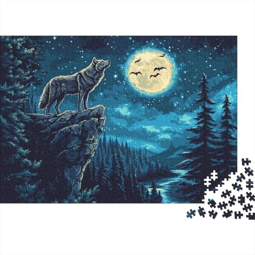 Puzzle Mit 1000 Teilen Für Erwachsene Wolf Anspruchsvolles Spielzeug Wald Formpuzzel Lernspiel Spielzeug Geschenk Home-Dekoration 1000pcs (75x50cm) von YYVKPMLXC
