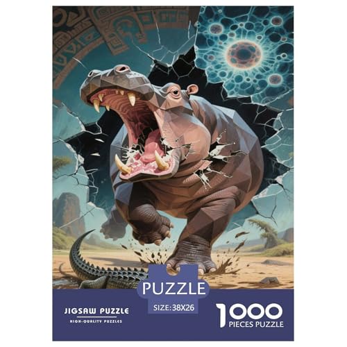 Puzzle Nilpferd 1000 Stücken Für Erwachsene,Krokodil EIN Unmögliches Geschicklichkeitsspiel Lernspiel Spielzeug Geschenk Home-Dekoration 38x26cm/1000pcs Puzzle Nilpferd 1000 Stücken Für Erwachsene,Krokodil EIN Unmögliches Geschicklichkeitsspiel Lernspiel Spielzeug Geschenk Home-Dekoration 38x26cm/1000pcs von YYVKPMLXC