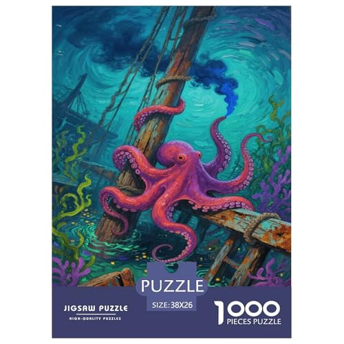 Puzzle Octopus Mit 1000 Teilen Für Erwachsene,Unterwasser-Landschaft Anspruchsvolles Spielzeug Lernspiel Spielzeug Geschenk Home-Dekoration 38x26cm/1000pcs von YYVKPMLXC