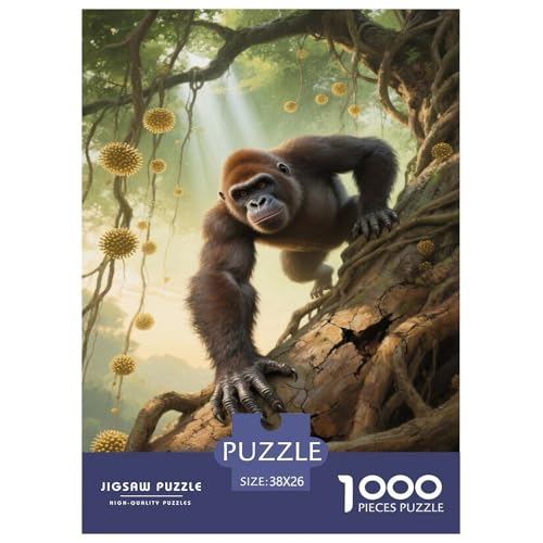 Puzzle Orang-Utan Mit 1000 Teilen Für Erwachsene,Tropical RainWaldlandschaft Anspruchsvolles Spielzeug Lernspiel Spielzeug Geschenk Home-Dekoration 38x26cm/1000pcs von YYVKPMLXC