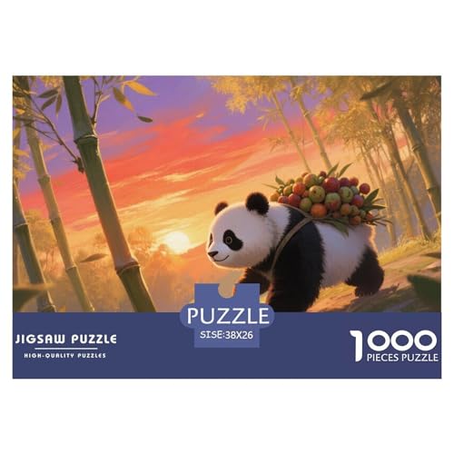 Puzzle Panda Mit 1000 Teilen Für Erwachsene,Bambuswald Sunset Anspruchsvolles Spielzeug Lernspiel Spielzeug Geschenk Home-Dekoration 38x26cm/1000pcs von YYVKPMLXC