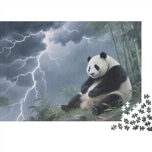 Puzzle Panda Mit 1000 Teilen Für Erwachsene,Gewitter Bambuswald Anspruchsvolles Spielzeug Lernspiel Spielzeug Geschenk Home-Dekoration 1000pcs (75x50cm) von YYVKPMLXC