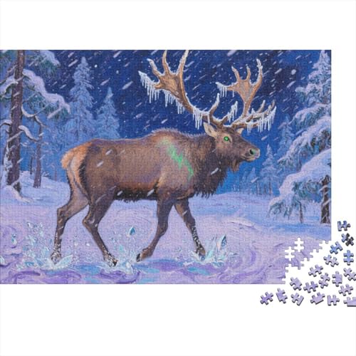 Puzzle Père David's Hirsch 1000 Stücken Für Erwachsene,Winterwunderland EIN Unmögliches Geschicklichkeitsspiel Lernspiel Spielzeug Geschenk Home-Dekoration 1000pcs (75x50cm) von YYVKPMLXC