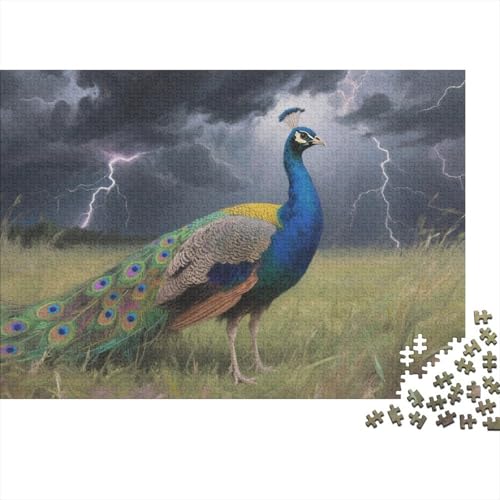 Puzzle Pfau Mit 1000 Teilen Für Erwachsene,Gewitter Prairie EIN Unmögliches Geschicklichkeitsspiel Familien-Puzzlespiel Home-Dekoration 1000pcs (75x50cm) von YYVKPMLXC