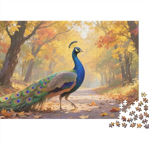 Puzzle Pfau Mit 1000 Teilen Für Erwachsene,Herbstwald Path EIN Unmögliches Geschicklichkeitsspiel Lernspiel Spielzeug Geschenk Home-Dekoration 1000pcs (75x50cm) von YYVKPMLXC