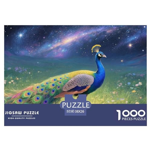 Puzzle Pfau Mit 1000 Teilen Für Erwachsene,Sternenhimmel Meadow EIN Unmögliches Geschicklichkeitsspiel Lernspiel Spielzeug Geschenk Home-Dekoration 38x26cm/1000pcs von YYVKPMLXC