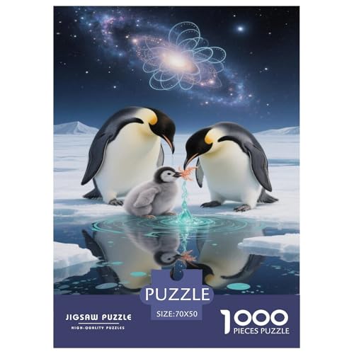 Puzzle Pinguin Mit 1000 Teilen Für Erwachsene,Polarer Sternenhimmel EIN Unmögliches Geschicklichkeitsspiel Familien-Puzzlespiel Home-Dekoration 70x50cm/1000pcs von YYVKPMLXC