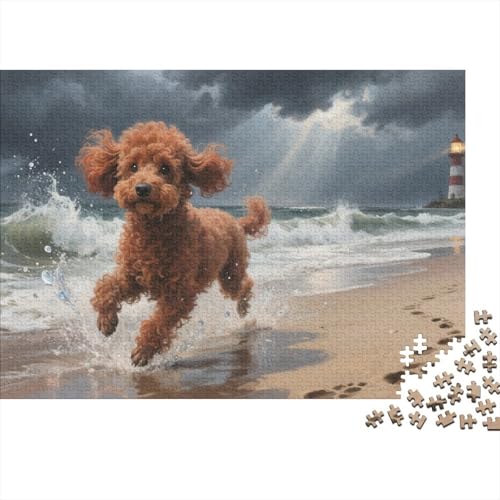 Puzzle Pudel Hund Mit 1000 Teilen Für Erwachsene,Küste EIN Unmögliches Geschicklichkeitsspiel Familien-Puzzlespiel Home-Dekoration 1000pcs (75x50cm) von YYVKPMLXC