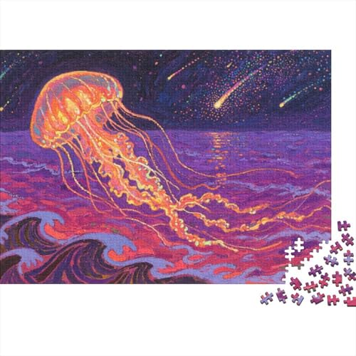 Puzzle Qualle Mit 1000 Teilen Für Erwachsene,Farbiges Meer Scene EIN Unmögliches Geschicklichkeitsspiel Lernspiel Spielzeug Geschenk Home-Dekoration 1000pcs (75x50cm) von YYVKPMLXC
