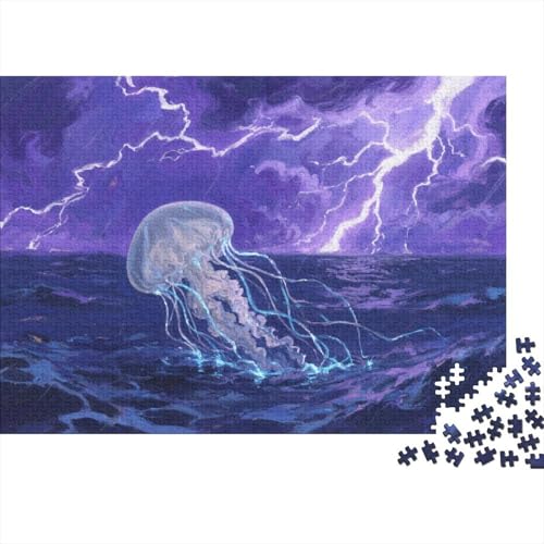 Puzzle Qualle Mit 1000 Teilen Für Erwachsene,Meeresgeschöpf Herausforderungsspielzeug Denksport-Puzzle Home-Dekoration 1000pcs (75x50cm) von YYVKPMLXC