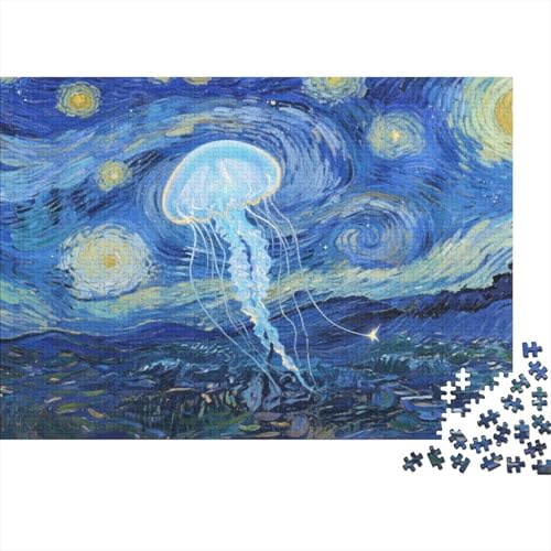 Puzzle Qualle Mit 1000 Teilen Für Erwachsene,Sternenhimmel Nacht EIN Unmögliches Geschicklichkeitsspiel Familien-Puzzlespiel Home-Dekoration 1000pcs (75x50cm) von YYVKPMLXC