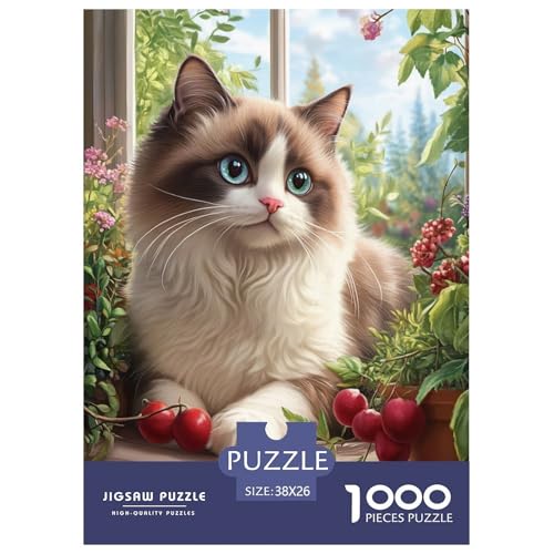 Puzzle Ragdoll-Kater Mit 1000 Teilen Für Erwachsene,Fensterseite Landschaft EIN Unmögliches Geschicklichkeitsspiel Lernspiel Spielzeug Geschenk Home-Dekoration 38x26cm/1000pcs Puzzle Ragdoll-Kater Mit 1000 Teilen Für Erwachsene,Fensterseite Landschaft EIN Unmögliches Geschicklichkeitsspiel Lernspiel Spielzeug Geschenk Home-Dekoration 38x26cm/1000pcs von YYVKPMLXC