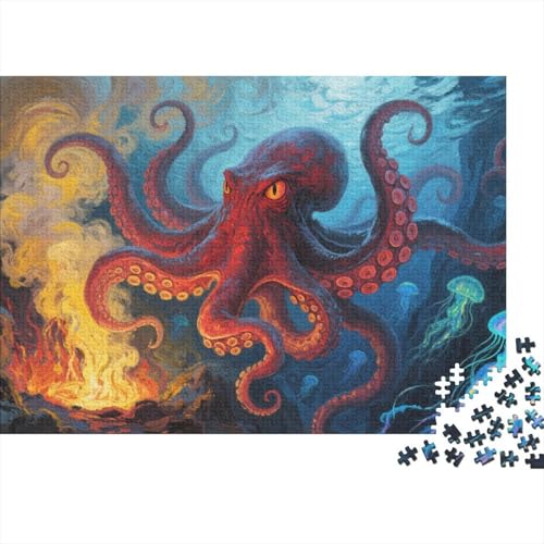 Puzzle Riesenkrake Aus 1000 Stücken Für Erwachsene,Tiefseevulkan Szene EIN Unmögliches Geschicklichkeitsspiel, Lernspiel Spielzeug Geschenk Home-Dekoration 1000pcs (75x50cm) von YYVKPMLXC