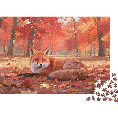 Puzzle Roter Fuchs Mit 1000 Teilen Für Erwachsene,Herbstwald EIN Unmögliches Geschicklichkeitsspiel Familien-Puzzlespiel Home-Dekoration 1000pcs (75x50cm) von YYVKPMLXC