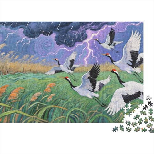 Puzzle Rotkronenkranich Mit 1000 Teilen Für Erwachsene,Gewitter EIN Unmögliches Geschicklichkeitsspiel Familien-Puzzlespiel Home-Dekoration 1000pcs (75x50cm) von YYVKPMLXC
