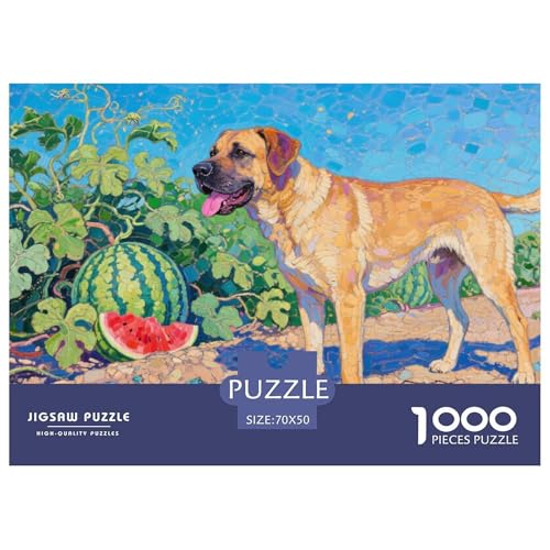 Puzzle Rottweiler Hund Mit 1000 Teilen Für Erwachsene,Ländliches Melonenfeld EIN Unmögliches Geschicklichkeitsspiel Lernspiel Spielzeug Geschenk Home-Dekoration 70x50cm/1000pcs von YYVKPMLXC