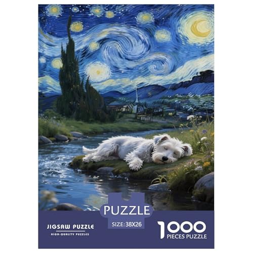 Puzzle Schnauzer Mit 1000 Teilen Für Erwachsene,Sternenhimmel Anspruchsvolles Spielzeug Lernspiel Spielzeug Geschenk Home-Dekoration 38x26cm/1000pcs von YYVKPMLXC