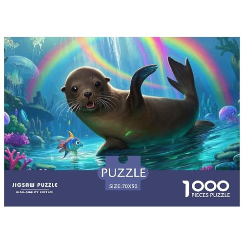 Puzzle Seehund Mit 1000 Teilen Für Erwachsene,Tropisches Ozean Anspruchsvolles Spielzeug Lernspiel Spielzeug Geschenk Home-Dekoration 70x50cm/1000pcs von YYVKPMLXC