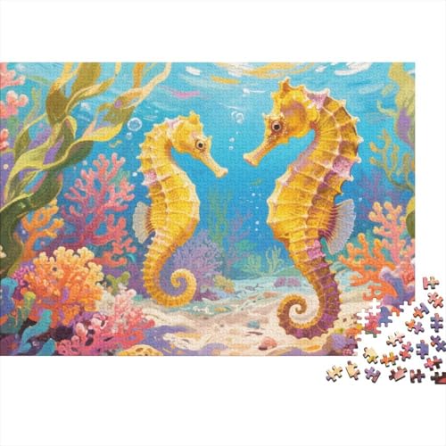 Puzzle Seepferdchen Aus 1000 Stücken Für Erwachsene,Korallenriff EIN Unmögliches Geschicklichkeitsspiel, Lernspiel Spielzeug Geschenk Home-Dekoration 1000pcs (75x50cm) von YYVKPMLXC