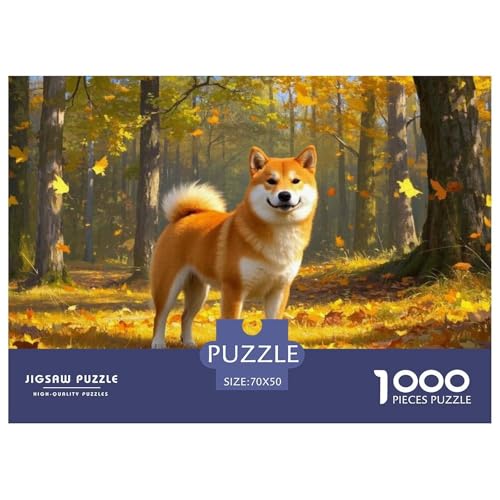 Puzzle Shiba Inu Mit 1000 Teilen Für Erwachsene,Herbstwald Anspruchsvolles Spielzeug Lernspiel Spielzeug Geschenk Home-Dekoration 70x50cm/1000pcs von YYVKPMLXC