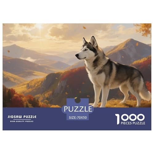 Puzzle Sibirischer Husky Hund Mit 1000 Teilen Für Erwachsene,Herbst Berg Anspruchsvolles Spielzeug Schnipselpuzzle, Intelligenz-Puzzle Home-Dekoration 70x50cm/1000pcs Puzzle Sibirischer Husky Hund Mit 1000 Teilen Für Erwachsene,Herbst Berg Anspruchsvolles Spielzeug Schnipselpuzzle, Intelligenz-Puzzle Home-Dekoration 70x50cm/1000pcs von YYVKPMLXC