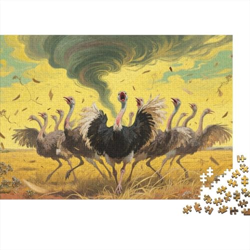Puzzle Strauß Aus 1000 Stücken Für Erwachsene,Savanne Ökosystem Herausforderungsspielzeug Denksport-Puzzle Home-Dekoration 1000pcs (75x50cm) von YYVKPMLXC