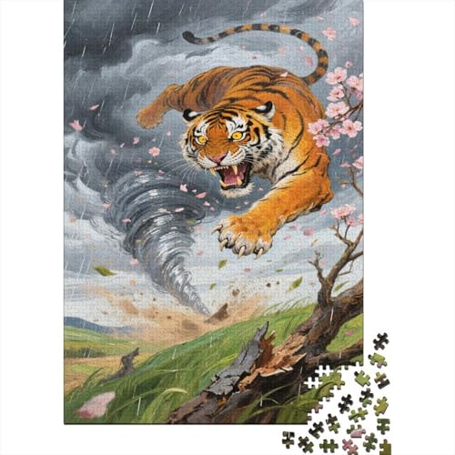 Puzzle Tiger Mit 1000 Teilen Für Erwachsene, Tornado EIN Unmögliches Geschicklichkeitsspiel Formpuzzle Lernspiel Spielzeug Geschenk Home-Dekoration 1000pcs (75x50cm) von YYVKPMLXC