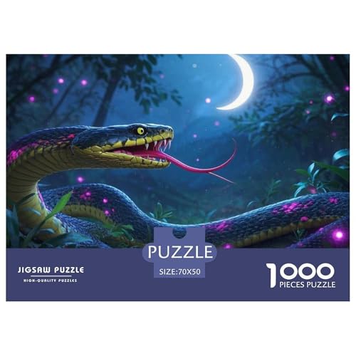 Puzzle Viper Mit 1000 Teilen Für Erwachsene,Mondnacht Jungel Anspruchsvolles Spielzeug Lernspiel Spielzeug Geschenk Home-Dekoration 70x50cm/1000pcs von YYVKPMLXC