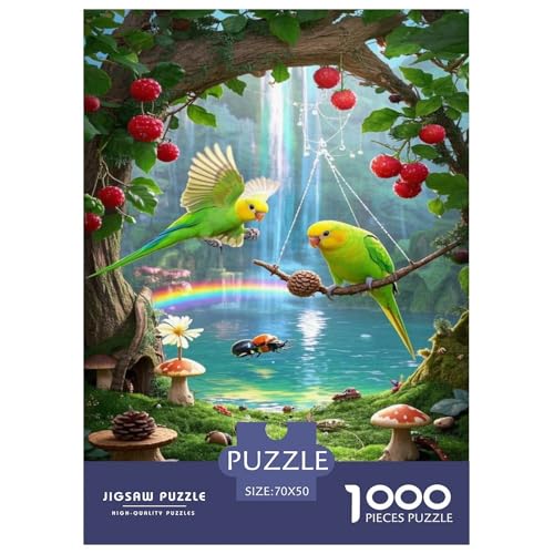 Puzzle Wellensittich Mit 1000 Teilen Für Erwachsene,Waldsee Anspruchsvolles Spielzeug Lernspiel Spielzeug Geschenk Home-Dekoration 70x50cm/1000pcs von YYVKPMLXC