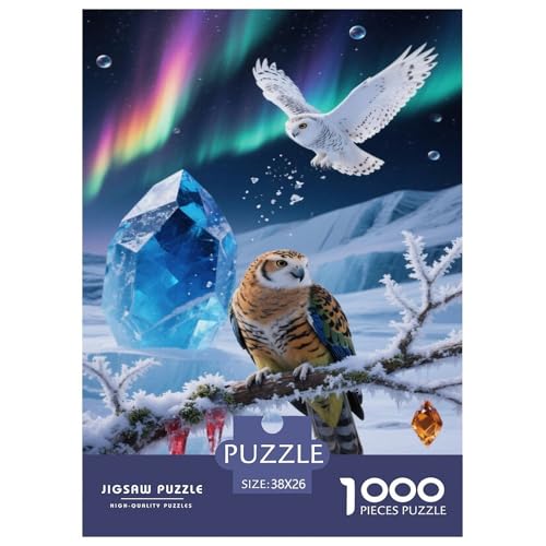 Puzzle Wellensittich Mit 1000 Teilen Für Erwachsene,Winterliche Schneelandschaft Anspruchsvolles Spielzeug Lernspiel Spielzeug Geschenk Home-Dekoration 38x26cm/1000pcs von YYVKPMLXC