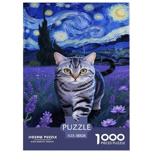 Puzzles American-Shorthair-Kater Aus 1000 Teilen Für Erwachsene,Sternenhimmel bei Nacht EIN Unmögliches Geschicklichkeitsspiel Intelligenz-Puzzle Home-Dekoration 38x26cm/1000pcs Puzzles American-Shorthair-Kater Aus 1000 Teilen Für Erwachsene,Sternenhimmel bei Nacht EIN Unmögliches Geschicklichkeitsspiel Intelligenz-Puzzle Home-Dekoration 38x26cm/1000pcs von YYVKPMLXC