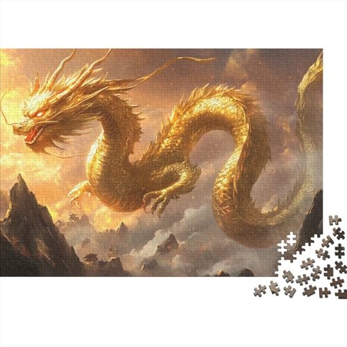 Puzzles Aus 1000 Teilen Für Erwachsene Drache Anspruchsvolles Spielzeug östliche mythischer Stil Holzpuzzles Familien-Puzzlespiel Home-Dekoration 1000pcs (75x50cm) von YYVKPMLXC