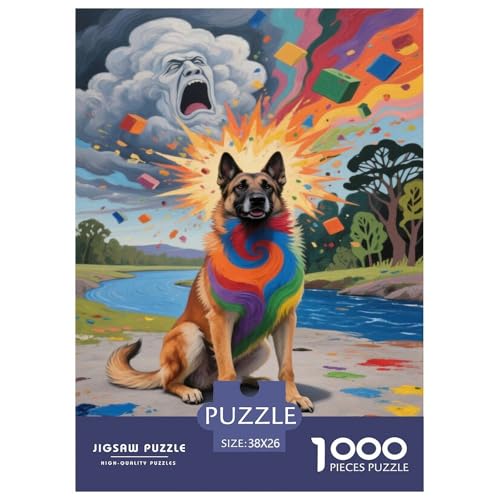 Puzzles Belgischer Malinois-Hund Mit 1000 Stücken Für Erwachsene,Bunt Anspruchsvolles Spielzeug Schnipselpuzzle, Intelligenz-Puzzle Home-Dekoration 38x26cm/1000pcs Puzzles Belgischer Malinois-Hund Mit 1000 Stücken Für Erwachsene,Bunt Anspruchsvolles Spielzeug Schnipselpuzzle, Intelligenz-Puzzle Home-Dekoration 38x26cm/1000pcs von YYVKPMLXC