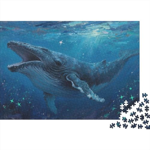 Puzzles Blauwal Aus 1000 Teilen Für Erwachsene,Friedliche Marine EIN Unmögliches Geschicklichkeitsspiel Familien-Puzzlespiel Home-Dekoration 1000pcs (75x50cm) von YYVKPMLXC