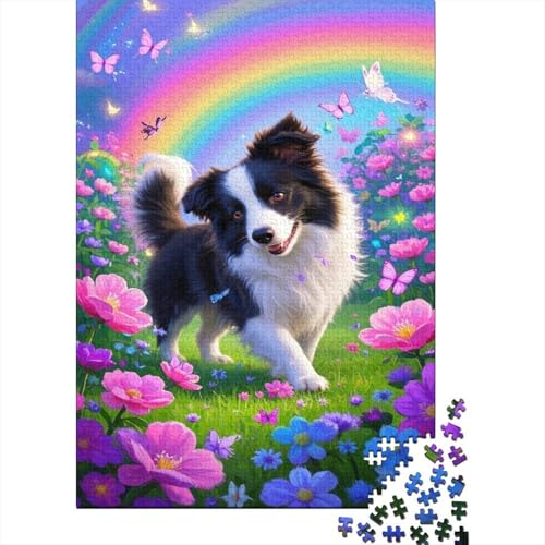 Puzzles Border Collie Aus 1000 Teilen Für Erwachsene Außenlandschaft EIN Unmögliches Geschicklichkeitsspiel Holzpuzzles Familien-Puzzlespiel Home-Dekoration 1000pcs (75x50cm) von YYVKPMLXC