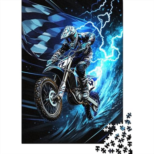 Puzzles Dirt-Bike Aus 1000 Teilen Für Erwachsene Blitz EIN Unmögliches Geschicklichkeitsspiel Holzpuzzles Familien-Puzzlespiel Home-Dekoration 1000pcs (75x50cm) von YYVKPMLXC