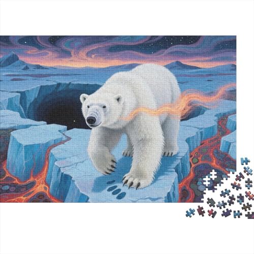 Puzzles Eisbär 1000 Teilen Für Erwachsene,Fantastischer Gletscher Intelligenz-Puzzle Herausforderungsspielzeug Familien-Puzzlespiel 1000pcs (75x50cm) von YYVKPMLXC