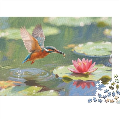 Puzzles Eisvogel Aus 1000 Teilen Für Erwachsene,Water Lilientümpel EIN Unmögliches Geschicklichkeitsspiel Intelligenz-Puzzle Home-Dekoration 1000pcs (75x50cm) von YYVKPMLXC